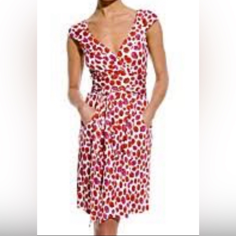 Diane Von Furstenberg Pink and Red Ladybug Dress